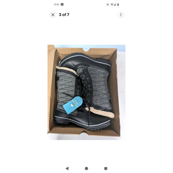 Women's NIB JBU by Jambu Lorna Weather Ready Snow Black/Gray Boots 10 M - Picture 7 of 11